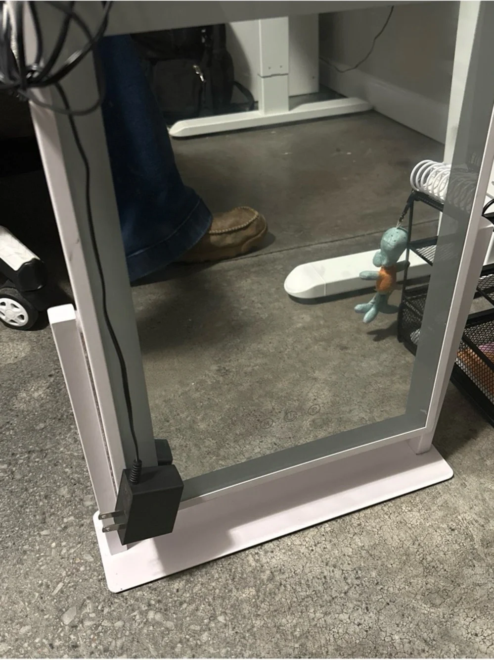 White Framed Standing Mirror - Home Bath